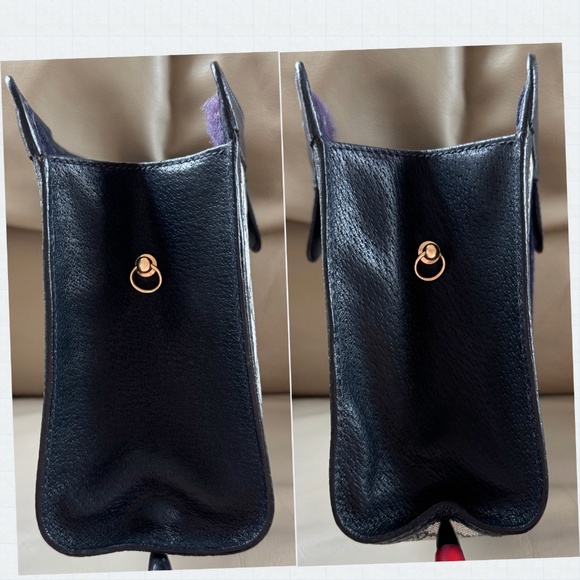 Certified Authentic Vintage Gucci Web Canvas Navy Leather Velcro Clutch, COA - Picture 5 of 12